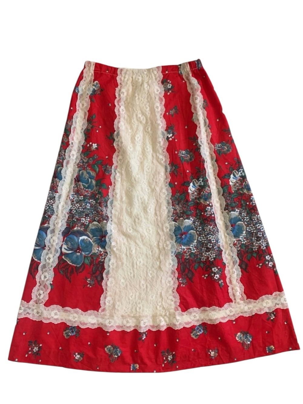 Vintage Tumbleweeds True Floral Lace Prairie Cottagecore Maxi Skirt